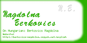 magdolna berkovics business card